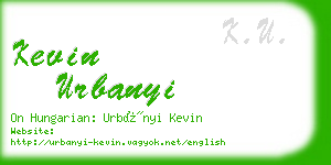 kevin urbanyi business card